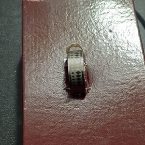 Black and White Patterned Ring Size 19mm